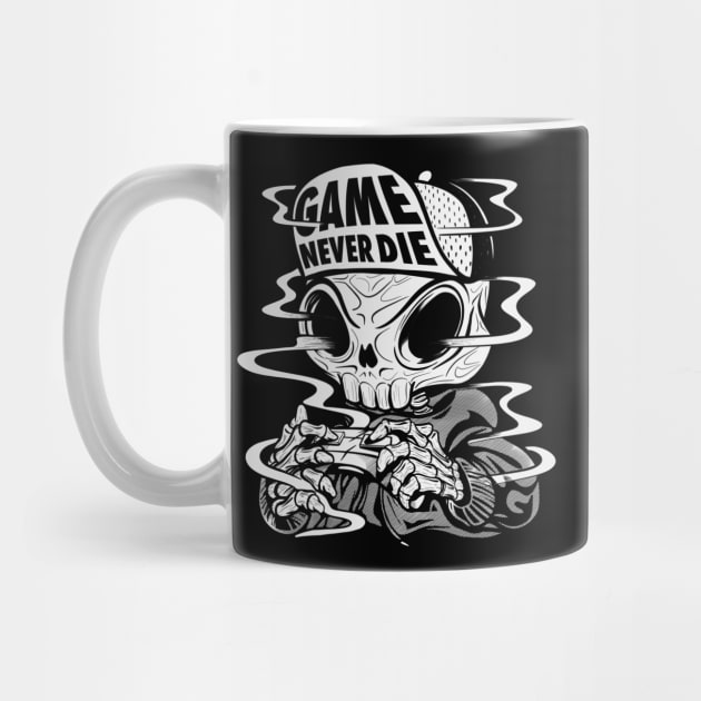 Crazy Skull, Game Never Die, Marketplace  T-shirt, Accessories, Home and Decoration. by Vittor Design